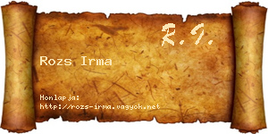Rozs Irma névjegykártya